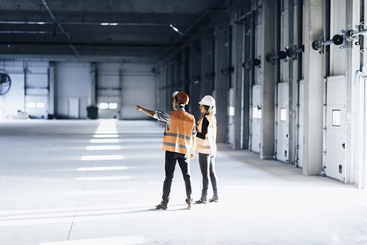 Construction technicians at work