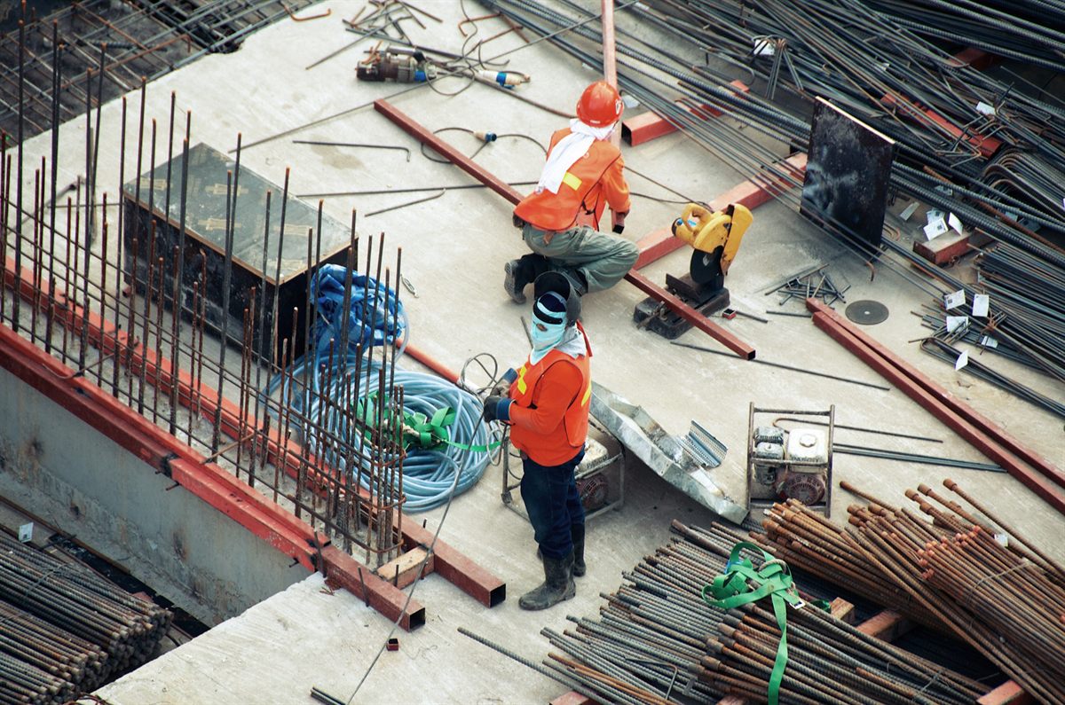 Men on construction site